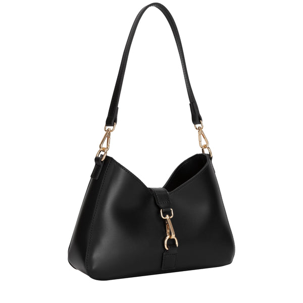 Shoulder Bag with Fastening  - Black