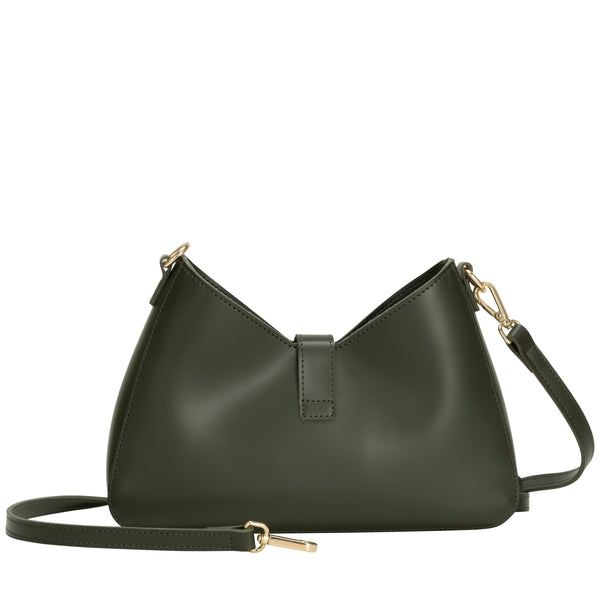 Shoulder Bag with Fastening  - Dark Green