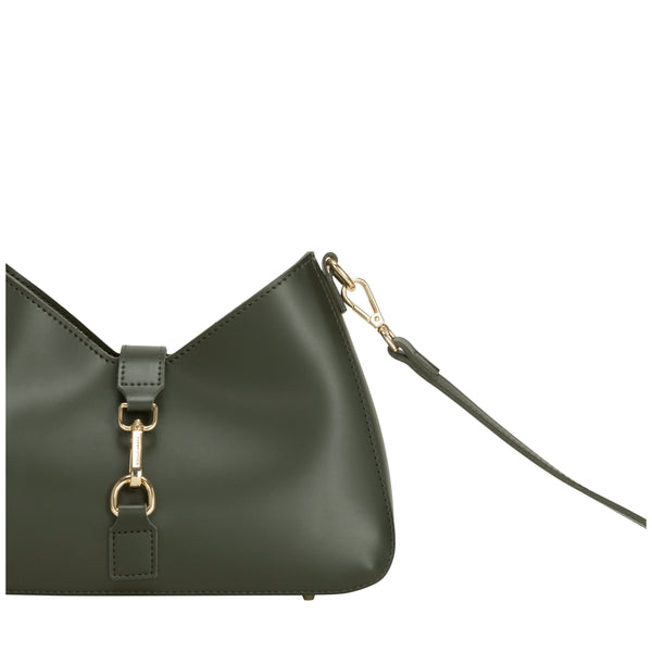 Shoulder Bag with Fastening  - Dark Green