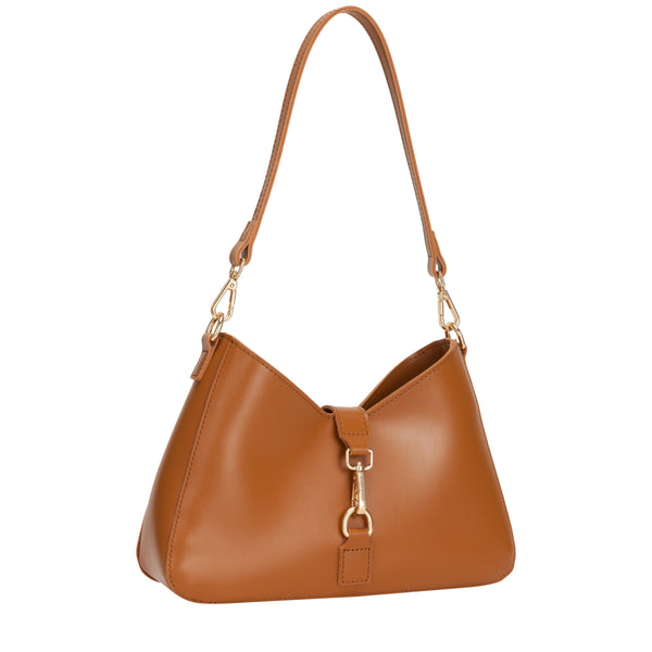 Shoulder Bag with Fastening  - Tan