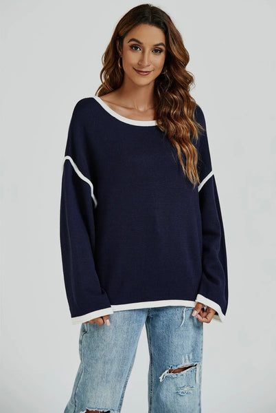 Navy Trim Knit