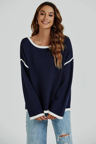 Navy Trim Knit