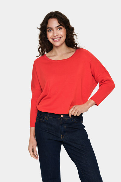 Mila Round Neck Knit - Flame Scarlett