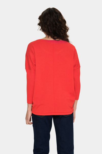 Mila Round Neck Knit - Flame Scarlett