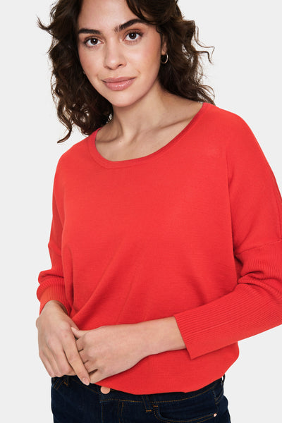 Mila Round Neck Knit - Flame Scarlett